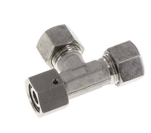 12L Stainless Steel Right Angle Tee Cutting Fitting with Swivel 315 bar FKM Adjustable ISO 8434-1