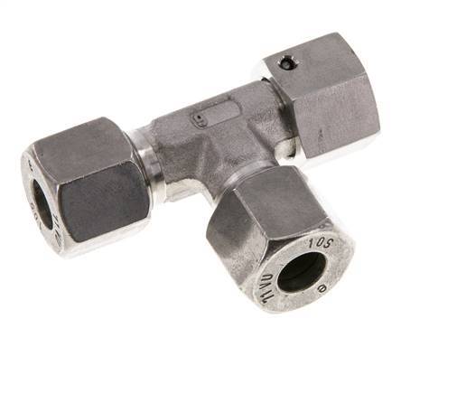 18L Edelstahl rechtwinkliges T-Schneidfitting mit Drehgelenk 315 bar FKM einstellbar ISO 8434-1