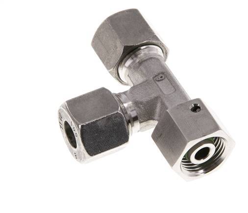 18L Edelstahl rechtwinkliges T-Schneidfitting mit Drehgelenk 315 bar FKM einstellbar ISO 8434-1