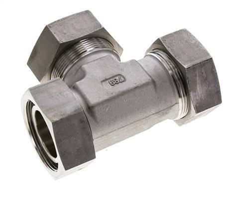 42L Stainless Steel Right Angle Tee Cutting Fitting with Swivel 160 bar FKM Adjustable ISO 8434-1