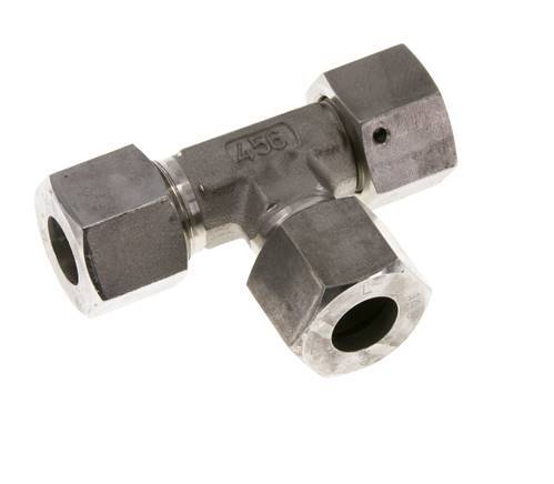 14S Edelstahl rechtwinkliges T-Schneidfitting mit Drehgelenk 630 bar FKM Einstellbar ISO 8434-1