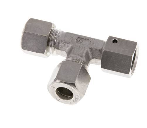 10L Edelstahl rechtwinkliges T-Stück Kompressionsfitting mit Drehgelenk 315 bar FKM Einstellbar ISO 8434-1