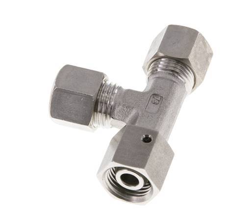 10L Edelstahl rechtwinkliges T-Stück Kompressionsfitting mit Drehgelenk 315 bar FKM Einstellbar ISO 8434-1