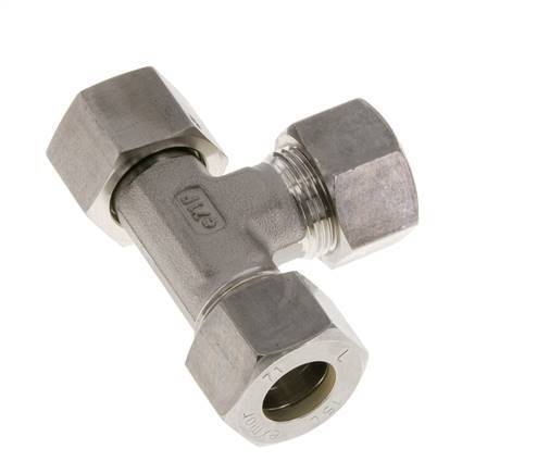 15L Edelstahl rechtwinkliges T-Kompressionsfitting mit Drehgelenk 315 bar FKM Einstellbar ISO 8434-1
