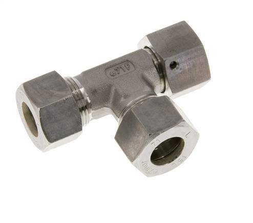 15L Edelstahl rechtwinkliges T-Kompressionsfitting mit Drehgelenk 315 bar FKM Einstellbar ISO 8434-1