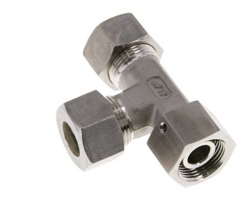 15L Edelstahl rechtwinkliges T-Kompressionsfitting mit Drehgelenk 315 bar FKM Einstellbar ISO 8434-1