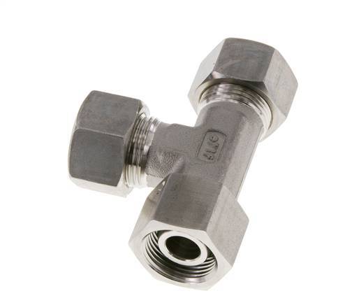 15L Edelstahl rechtwinkliges T-Kompressionsfitting mit Drehgelenk 315 bar FKM Einstellbar ISO 8434-1