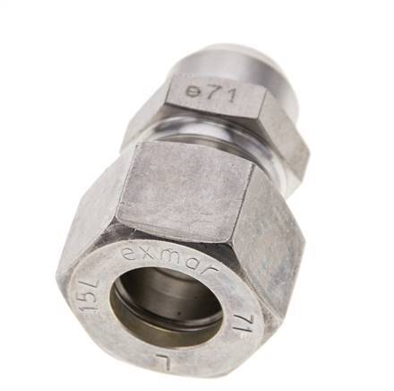 15L & 19mm Stainless Steel Straight Compression Fitting with Welding End 315 bar ISO 8434-1