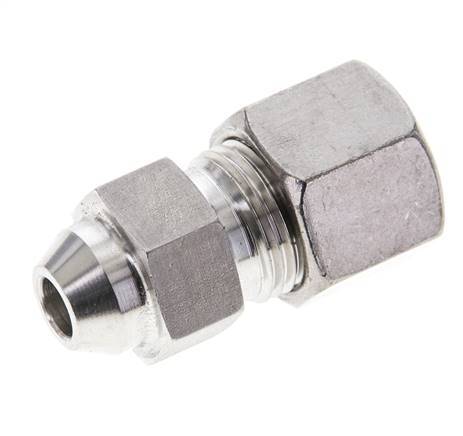 10S & 15mm Stainless Steel Straight Compression Fitting with Welding End 450 bar ISO 8434-1