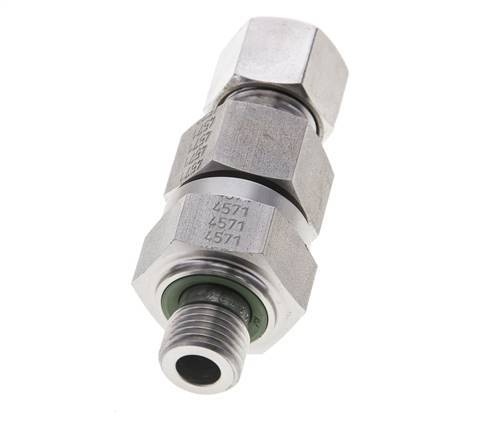 Hydraulic Check Valve Cutting Ring 10L (M16x1.5) & G1/4'' Male Stainless Steel 0.2-250bar (3-3625)psi Tube-Thread ISO 8434-1