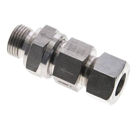 Hydraulic Check Valve Cutting Ring 15L (M22x1.5) & G1/2'' Male Stainless Steel 1-250bar (15-3625)psi Tube-Thread ISO 8434-1