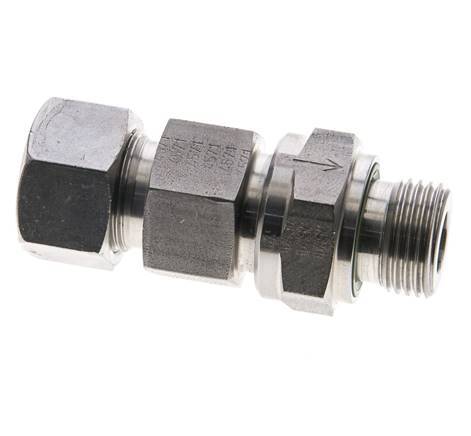 Hydraulic Check Valve Cutting Ring 15L (M22x1.5) & G1/2'' Male Stainless Steel 1-250bar (15-3625)psi Tube-Thread ISO 8434-1
