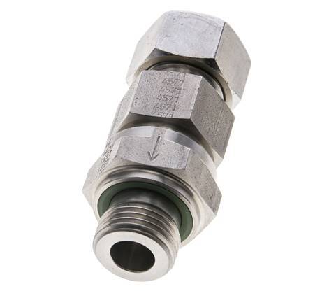 Hydraulic Check Valve Cutting Ring 15L (M22x1.5) & G1/2'' Male Stainless Steel 1-250bar (15-3625)psi Tube-Thread ISO 8434-1