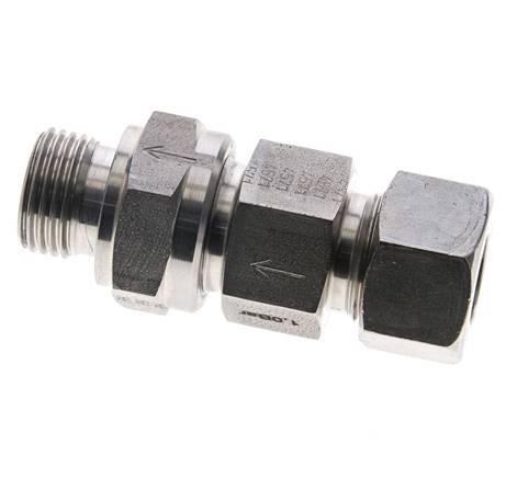 Hydraulic Check Valve Cutting Ring 15L (M22x1.5) & G1/2'' Male Stainless Steel 1-250bar (15-3625)psi Tube-Thread ISO 8434-1