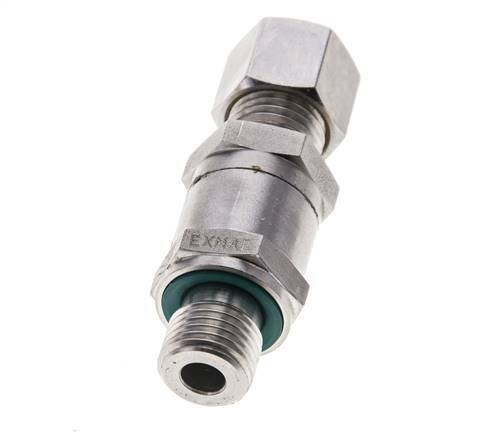 Hydraulic Check Valve Compression Ring 8L (M14x1.5) & G1/4'' Male Stainless Steel 1-250bar (15-3625)psi Tube-Thread ISO 8434-1