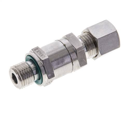 Hydraulic Check Valve Compression Ring 8L (M14x1.5) & G1/4'' Male Stainless Steel 1-250bar (15-3625)psi Tube-Thread ISO 8434-1
