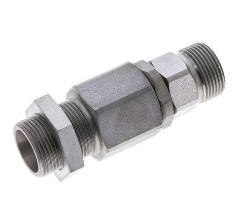 16S Zink plated Steel Ball-Guided Swivel Joint Cutting Fitting Bulkhead 350 bar NBR ISO 8434-1