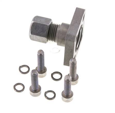 LK 35 Pumpenflansch Stahl mit 10L (M16x1,5)
