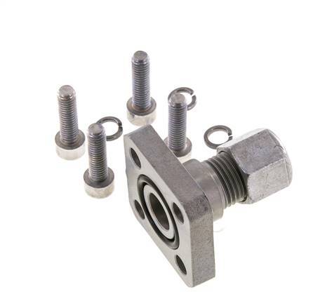 LK 35 Pumpenflansch Stahl mit 10L (M16x1,5)