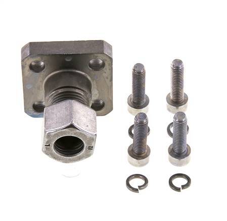 LK 35 Pumpenflansch Stahl mit 12L (M18x1,5)