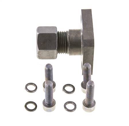 LK 35 Pumpenflansch Stahl mit 12L (M18x1,5)