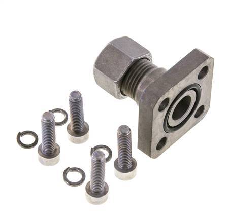 LK 35 Pumpenflansch Stahl mit 12L (M18x1,5)