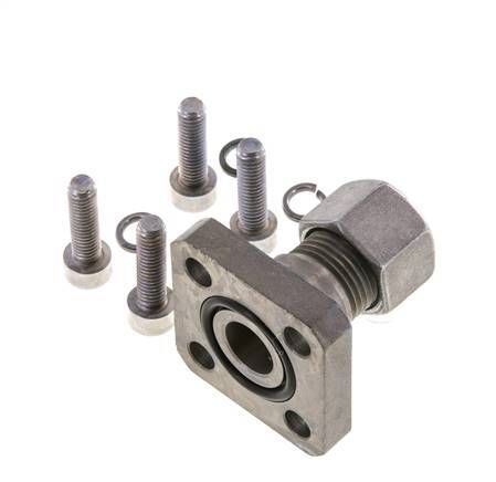 LK 35 Pumpenflansch Stahl mit 12L (M18x1,5)