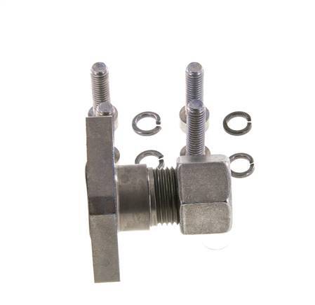 LK 35 Pumpenflansch Stahl mit 12L (M18x1,5)