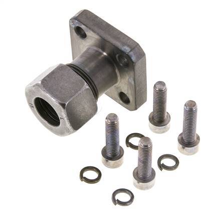 LK 35 Pumpenflansch Stahl mit 15L (M22x1,5)