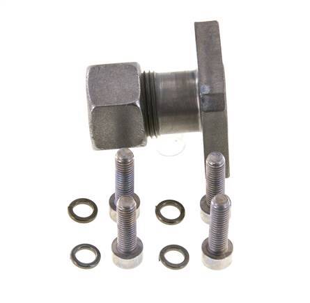 LK 35 Pumpenflansch Stahl mit 15L (M22x1,5)