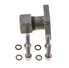 LK 35 Pumpenflansch Stahl mit 15L (M22x1,5)