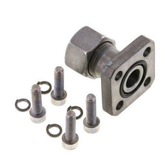 LK 35 Pumpenflansch Stahl mit 15L (M22x1,5)