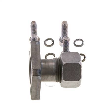 LK 35 Pumpenflansch Stahl mit 15L (M22x1,5)