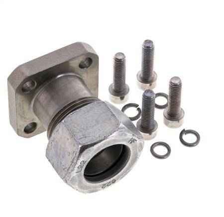 LK 40 Pumpenflansch Stahl mit 22L (M30x2)