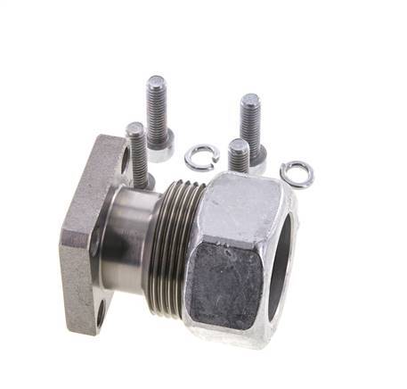 LK 40 Pumpenflansch Stahl mit 28L (M36x2)