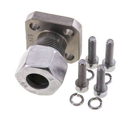 LK 35 Pumpenflansch Stahl mit 16S (M24x1,5)