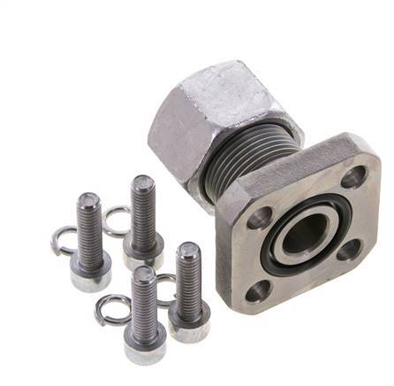 LK 35 Pumpenflansch Stahl mit 16S (M24x1,5)