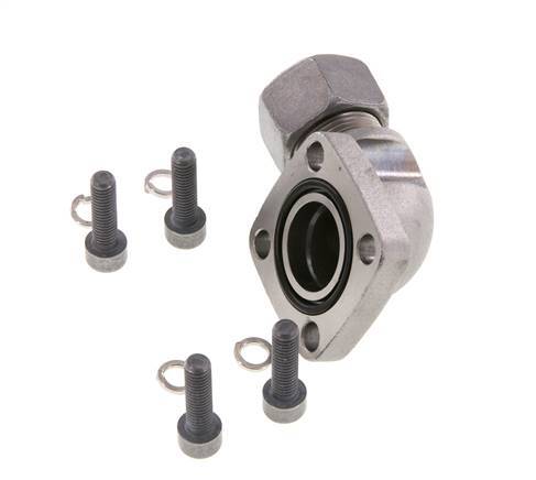 LK 40 Winkelpumpenflansch Temperguss mit 15L (M22x1,5)