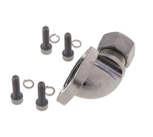 LK 40 Winkelpumpenflansch Temperguss mit 15L (M22x1,5)