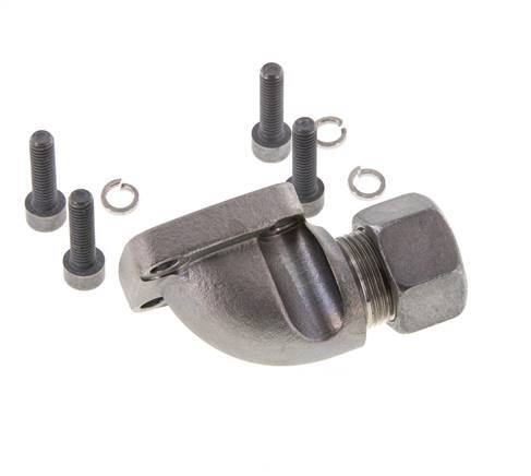 LK 40 Winkelpumpenflansch Temperguss mit 15L (M22x1,5)