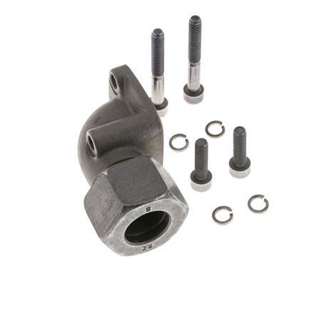 LK 40 Winkelpumpenflansch Temperguss mit 20S (M30x2)