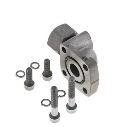 LK 55 Winkelpumpenflansch Temperguss mit 20S (M30x2)