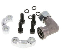 1/2'' Elbow SAE Flange 3000 PSI Steel with 15L (M22x1.5) ISO 6162-1