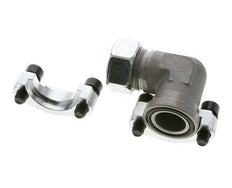 1'' Elbow SAE Flange 3000 PSI Steel with 28L (M36x2) ISO 6162-1