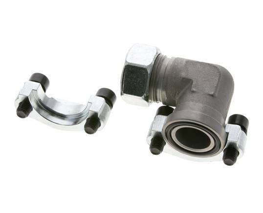 1''-Winkelstück SAE-Flansch 3000 PSI Stahl mit 28L (M36x2) ISO 6162-1
