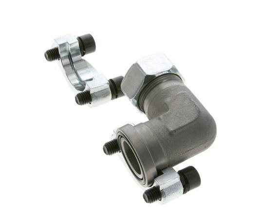 1''-Winkelstück SAE-Flansch 3000 PSI Stahl mit 28L (M36x2) ISO 6162-1