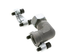 1''-Winkelstück SAE-Flansch 3000 PSI Stahl mit 28L (M36x2) ISO 6162-1
