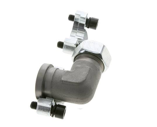 1''-Winkelstück SAE-Flansch 3000 PSI Stahl mit 28L (M36x2) ISO 6162-1