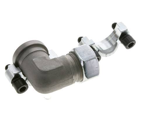 1''-Winkelstück SAE-Flansch 3000 PSI Stahl mit 28L (M36x2) ISO 6162-1