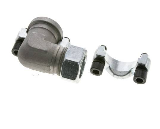 1''-Winkelstück SAE-Flansch 3000 PSI Stahl mit 28L (M36x2) ISO 6162-1